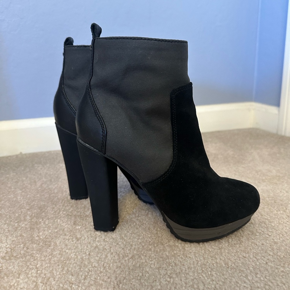 Diesel Hi Travis Suede Leather Ankle Boots Black | size 7.5